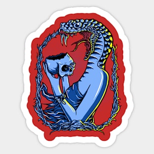 Snake Eat Skull Sticker